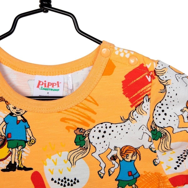Peppi Pitkätossu Glad-leikkipuku meloni Orange 74 cl