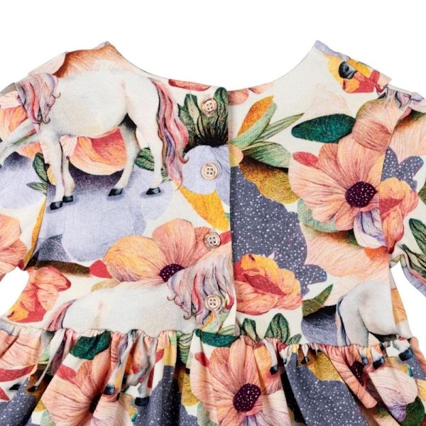 Ma-ia Family Poppy-klänning baby naturvit MultiColor 74