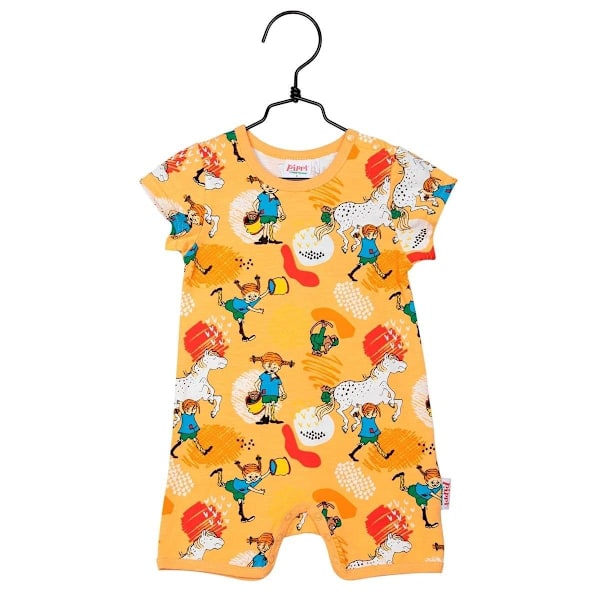 Pippi Långstrump Glad-playsuit melon Orange 62 cl