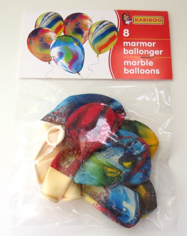 Ballonger 8 st 25 cm marmor marmorerade mönstrade multifärg