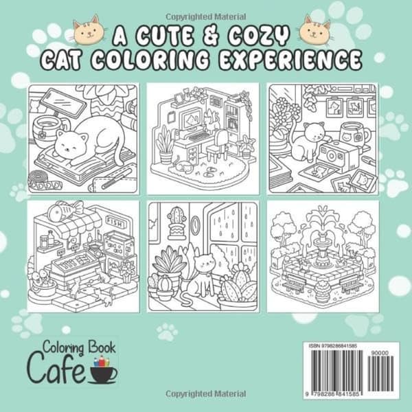 Comfy cat life coloring book Grön