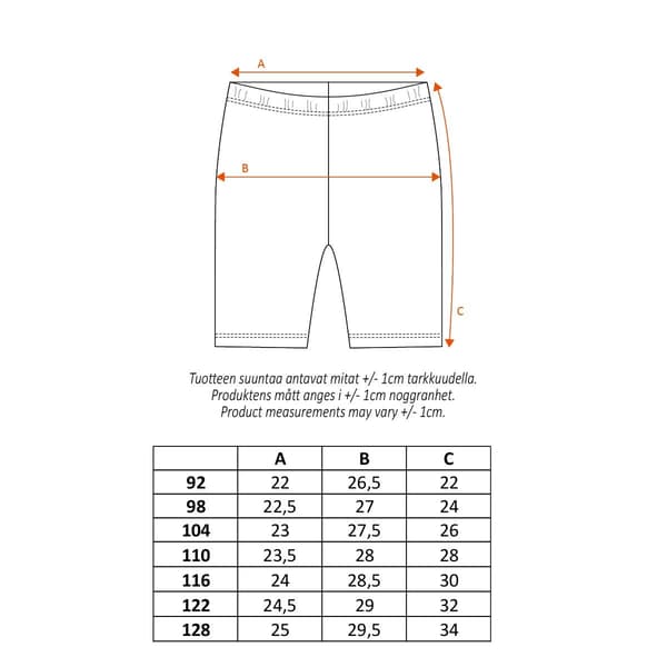 Peppi Pitkätossu Glad-shortsit meloni Orange 86