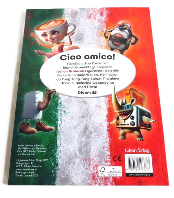 Italian brainrot målarbok multifärg