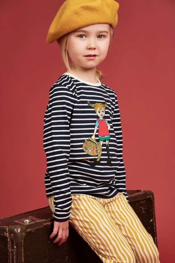 Pippi Långstrump Rika Pippi-tröja mörkblå DarkBlue 92