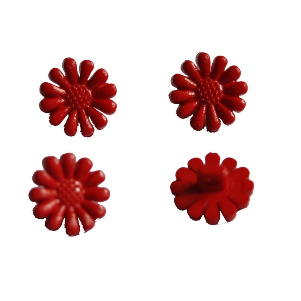 8 st Super söta knappar  Blommor  Röda Red