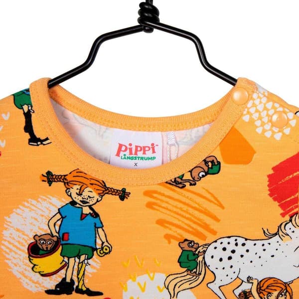 Pippi Långstrump Glad Klänning, Melon Orange 62
