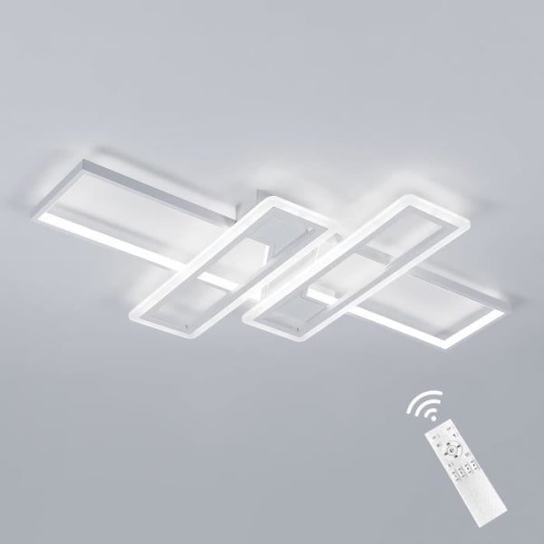 Modern LED-taklampa, 54W dimbar med fjärrkontroll, infälld vit taklampa för vardagsrum, sovrum, kök, matsal, Ø90CM