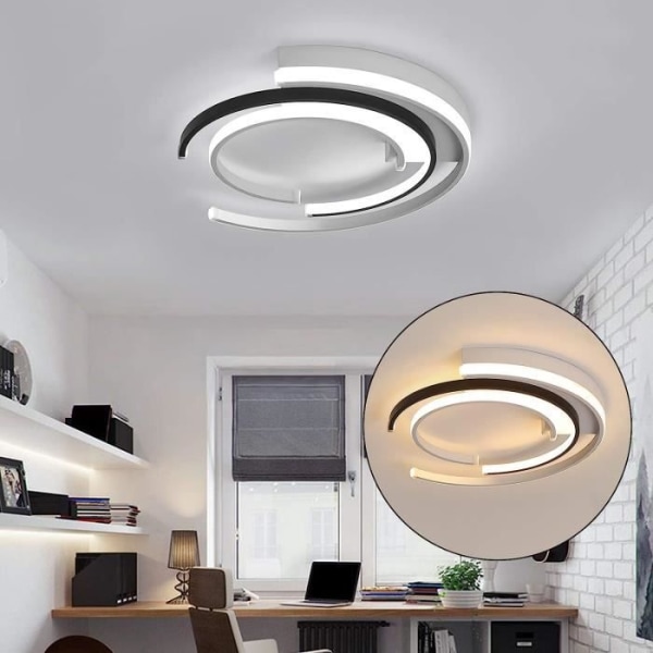 KIWAEZS Modern LED Taklampa Med Fjärrkontroll 36W Dimbar Taklampa för Vardagsrum Sovrum - Dia.50cm[Energiklass E]