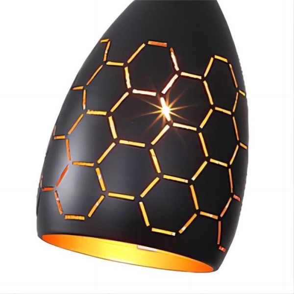 Retro E27 pendellampa med svart smidesjärn lampskärm Ljuskrona för matsal bar balkong (glödlampa ingår ej)