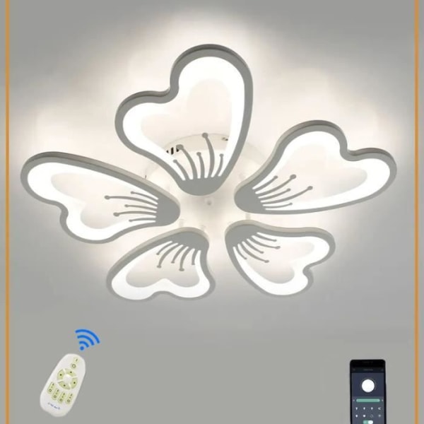 KIWAEZS dimbar LED-taklampa, 47W moderna ljuskronor Taklampor för vardagsrum, sovrum - Dia.62 cm