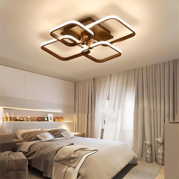 Modernt LED-takljus, LED-belysningsarmatur för sovrum i vardagsrummet, 45W, 4500 Lumen, 4000K neutralt ljus, Storlek: 58x46x13 CM, Svart
