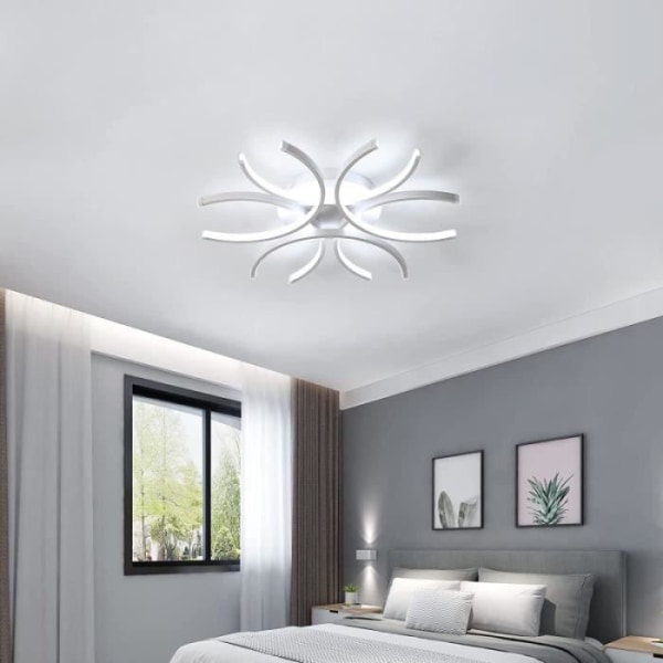 KIWAEZS Modern LED-taklampa Dimbar, vita takkronor för vardagsrum, kök, sovrum - Dia.63cm