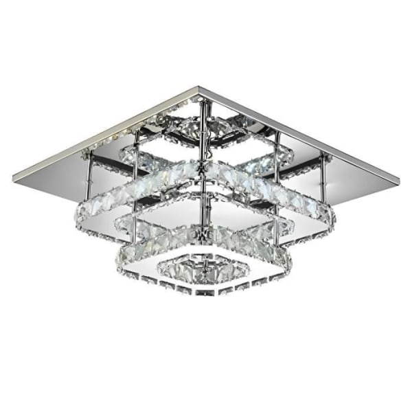 KIWAEZS 36W rostfritt stål LED-kristall taklampa för hall Matsal Vardagsrum Kök