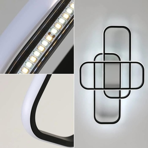 KIWAEZS Modernt LED-takljus Dimbar 44W med fjärrkontroll för kontor i vardagsrummet i sovrummet