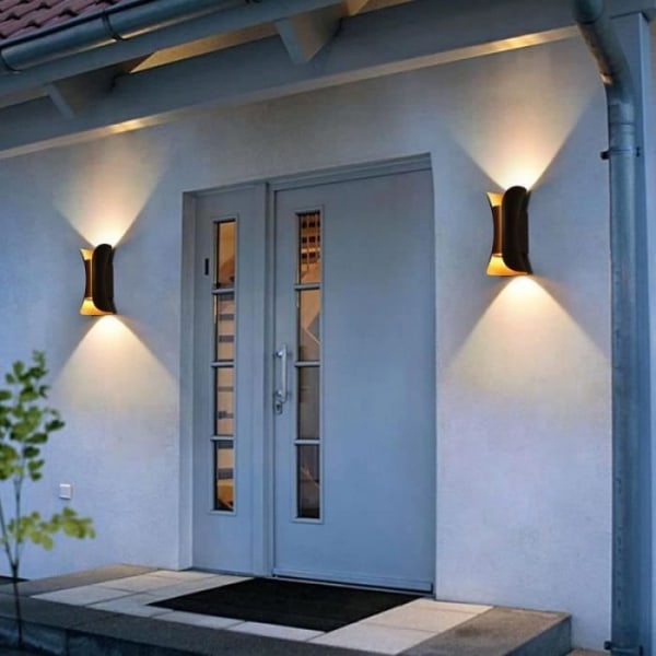 KIWAEZS Vägglampa utomhus - IP65 Vattentät - Vägglampa för yttre dekoration för innergård, trädgård, terrass, uteplats, varmvit