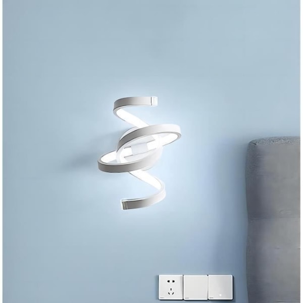 KIWAEZS LED-vägglampa inomhus, böjd design, 20W, 110 Lumen/W, 6500K vitt ljus, för vardagsrum i sovrumskorridor