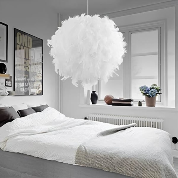 White Feather Pendellampa - KIWAEZS - Sphere - E27 40W - Sovrumsdekoration Barnpresent