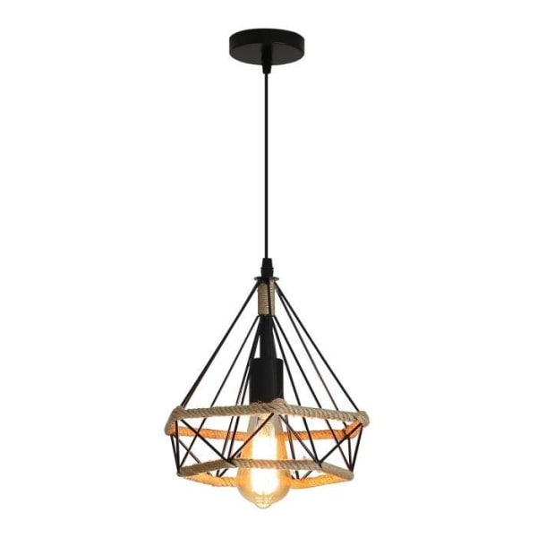 Industriell ljuskrona hängande ljus hamprep 25 cm diamantformad för matsal sovrum restaurang
