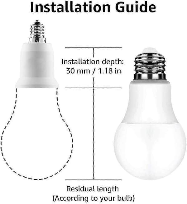 2-pack E14 till E26 E27 Ljussockeladapter, Glödlampsbas Skruvkonverterare (E14 till E26 Adapter)