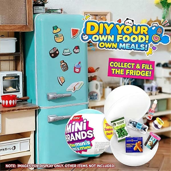 Mini Brands Fyll Kylskåpet Lekset Med 2-pack Kapsel Läcker Mat Mystisk Blindlåda Leksak Samlarprydnader Barnpresenter Pink