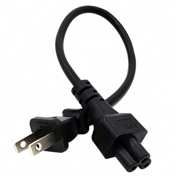 2X USA 1-15P til C5 Japan Nema Stik 2-benet IEC320 C5 Strømforlængerkabel Adapter Black