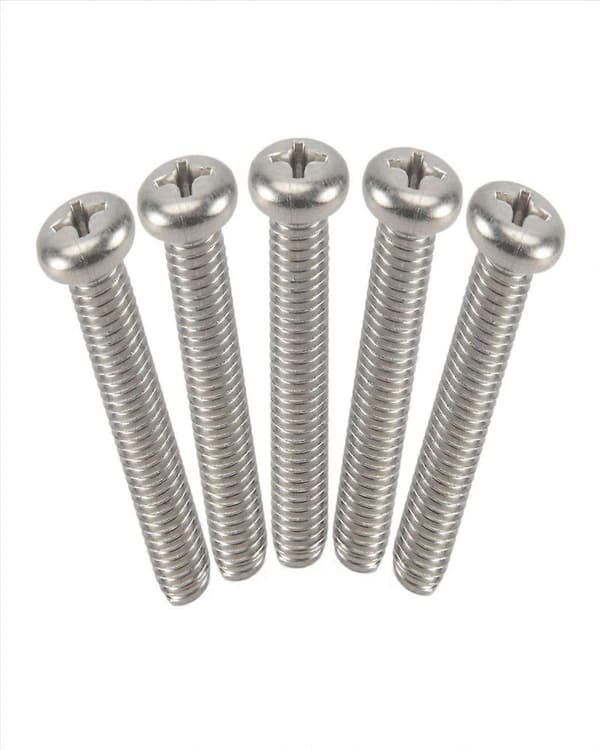 M8 x 45mm 304 Rustfrit Stål Phillips Maskinskrue Bolt 5 stk