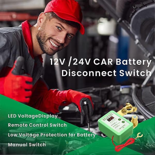 Bilbatteri frakoblingsbryter Fjernkontroll Magnetisk lås Energisparing Red+2 remote controls