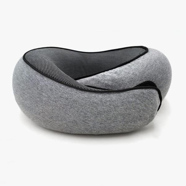 Tredelad justerbar resehalskudde av memory foam bomull nackstödskudde, vikbar U-formad snäpphalskudde