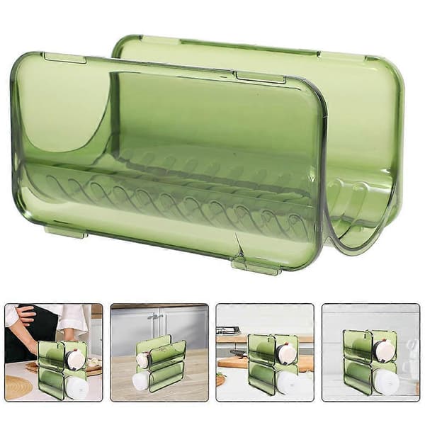 Vandflaskeholder i plast – 5 stk. stabelbart opbevaringssystem Green