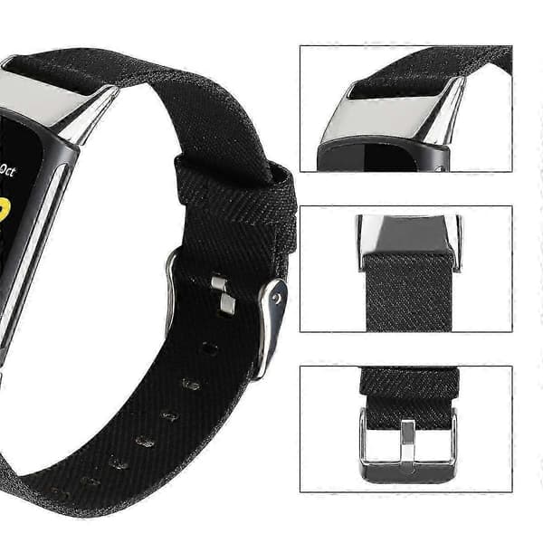 Fitbit Charge 5 Nylon-rem med slidstærkt canvas-design Black