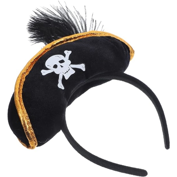 2 stk. Skull Hat Hovedbånd Sort Halloween Pirat Hat Non-woven Stof