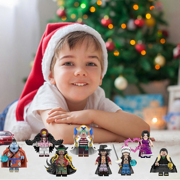 8 st samlarobjekt Anime One Piece Mini Actionfigurer Byggklossar Leksaker för Barn