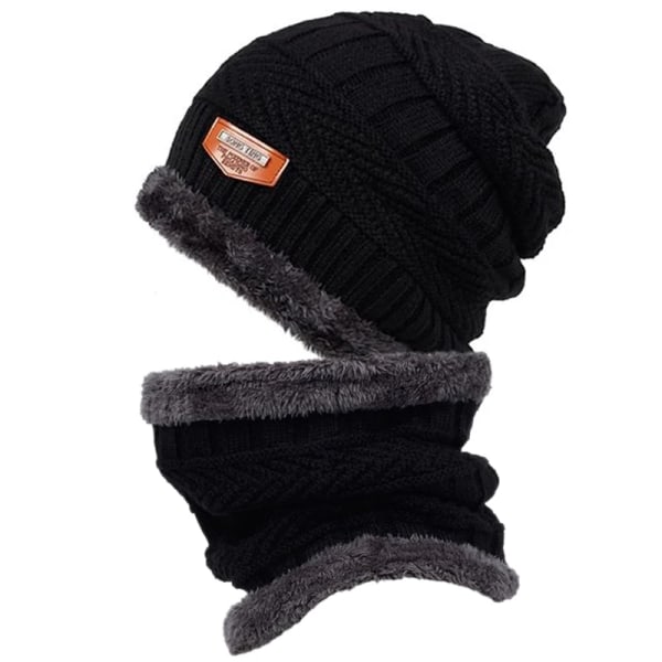 Coral Fleece Scarf Winter Hat Soft Beanie for Children Warm Breathable Wool Knit Letter Double Layer Cap Gorras Hombre