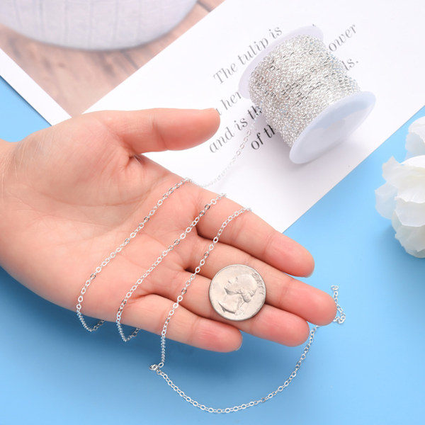 Platt DIY Smyckestillbehör för Hantverkstillverkning 10m Varje Rulle (1.5mm)