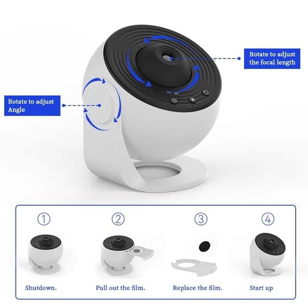 Natlampe Galaxy Projektor Stjernehimmelprojektor - Perfekt