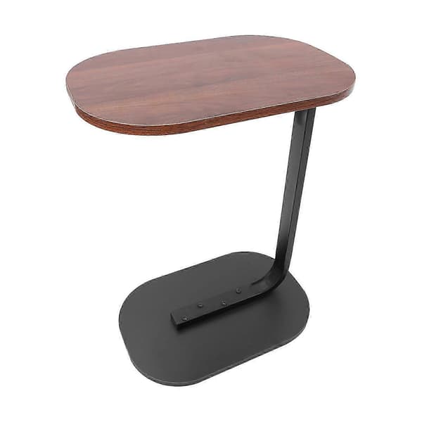 C-shaped Side Table Freestanding Coffee Table Walnut Black
