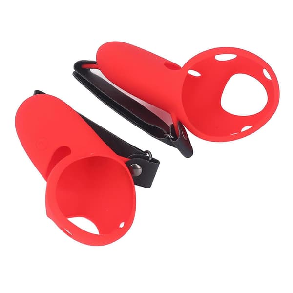 2 stk. Touch Controller Grebsdæksel Silikone Grebsdæksel Beskytter med Knoremme til Meta Quest Pro Red Style B