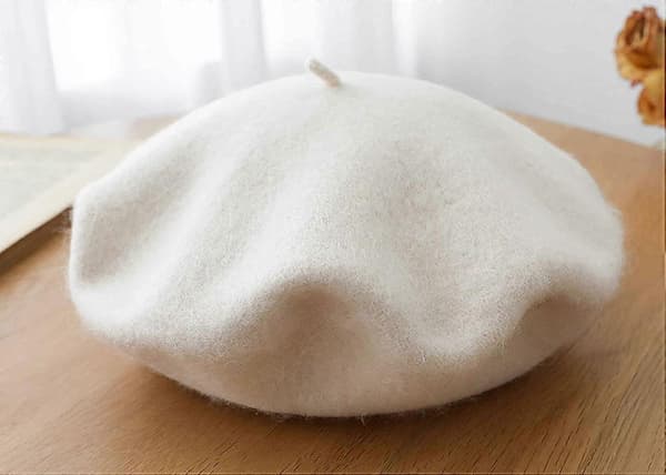 Barn jenter fransk beret lue kunstner lue ensfarget varm lue vinter høst white