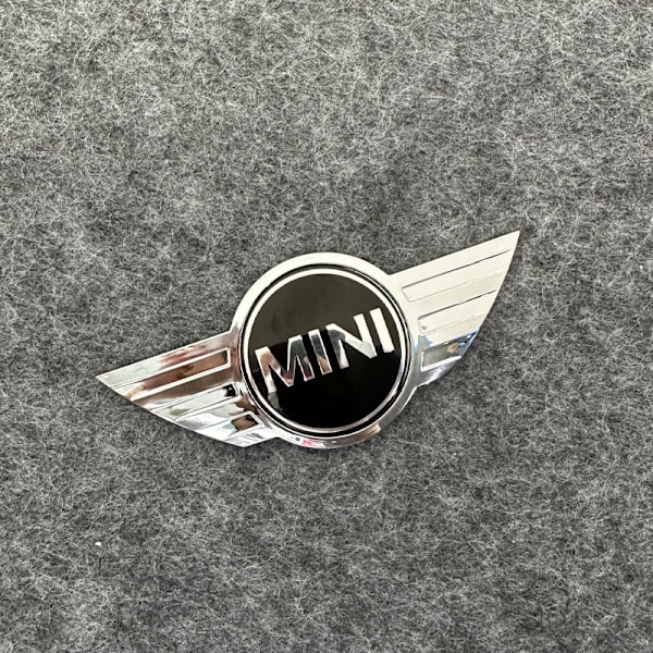 2 st silver svart tillämplig på Mini New Original Huv Mini Cooper Emblem Badge