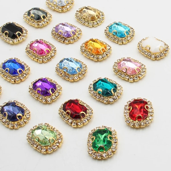 10pcs /lot 20*15MM  Jewelry Snap Rhinestone Crate Buttons Jewelry for Clothing Wedding Craft Sewing Diy Accessories Decorative