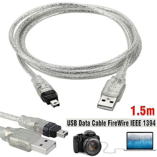 Mini DV MiniDV USB-datakaapeli FireWire IEEE 1394 HDV-videokameraa muokkaustietokoneelle 2024 - Uusi