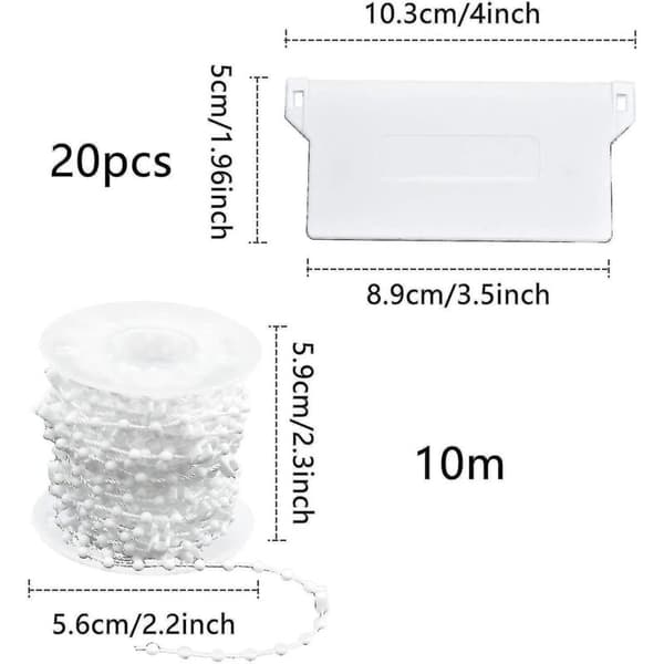 20 st vertikala persienner vikter nedre lameller 89mm (3,5) x 10m B