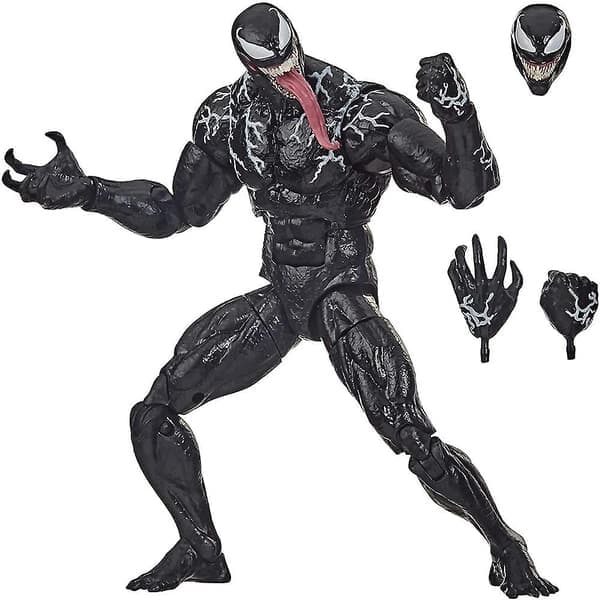 Marvel Venom Action Figure, Movable Joints Toy Figures Venom Collector Model With Replaceable Accessories Gift For Fans