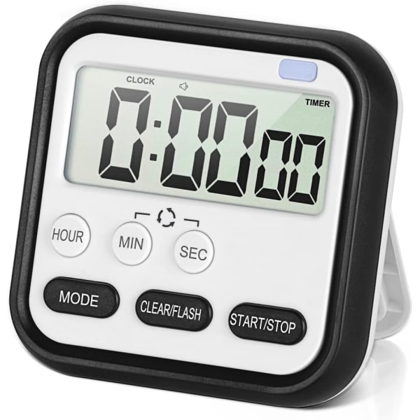 Digital Visuell Timer 24-timers Magnetisk Klokke Stoppeklokke Nedtelling og Nedtelling Timer med Stor LCD-skjerm Visning Store Siffer