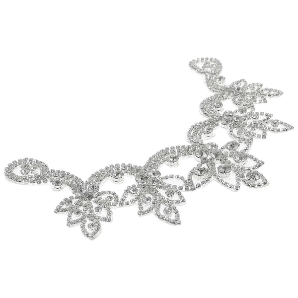 Rhinestone-lapp strykemerke for klesdekorasjon sølv