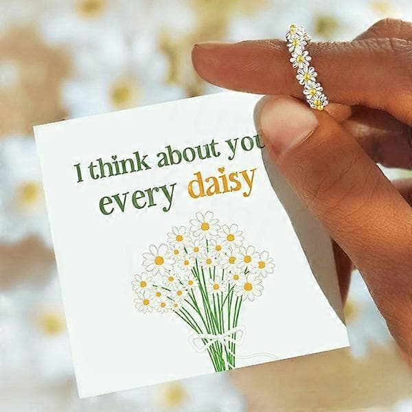 Trendig söt tusensköna ring - Elegant blommig statementring Earrings