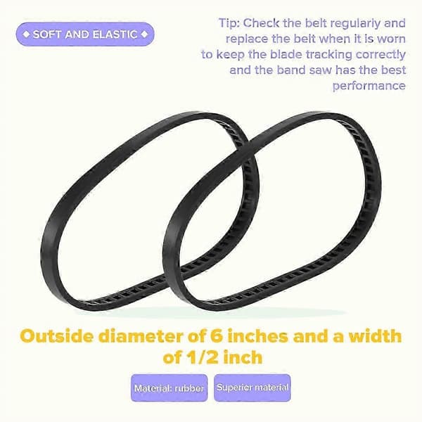 2-pack 650721-00 bandsågsdäck, gummiband för bandsåg, för Dewalt 514002079 A02807 DCS374 DW Edition 0627
