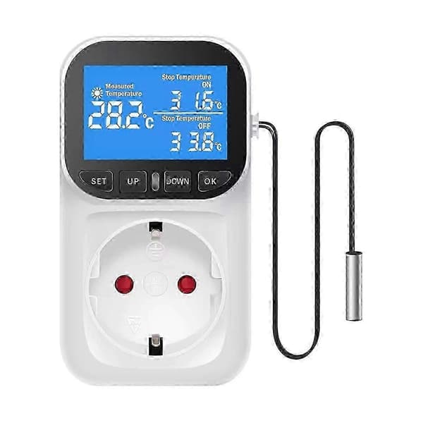 Digital temperaturregulator stikkontakt termostat EU-stik