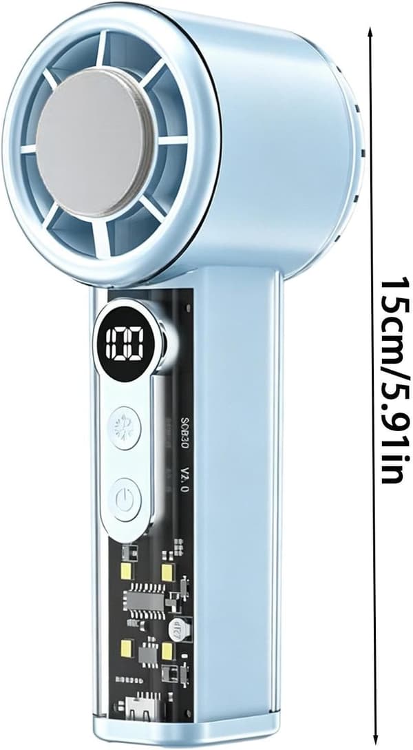 Bærbar vifte | 100 viftehastigheter, USB-lading