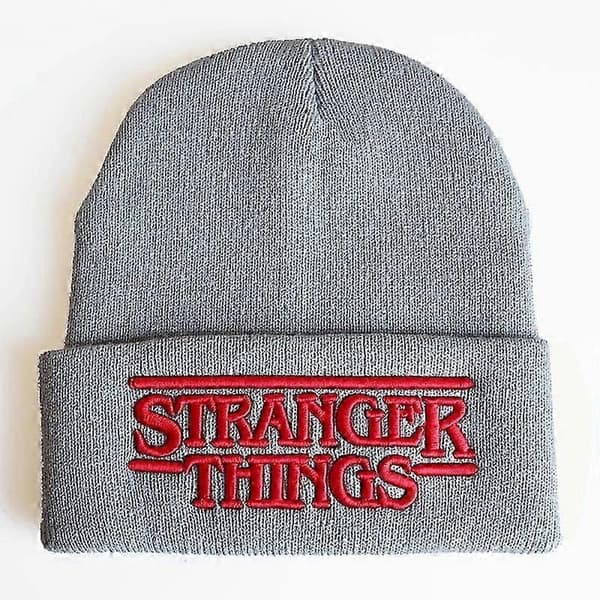 Stranger Things Mössa Stickad Hatt Stranger Things Bokstäver Tredimensionell Brodering Vintermössa - KM 3D white Adjustable